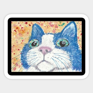 Cute blue cat face Sticker